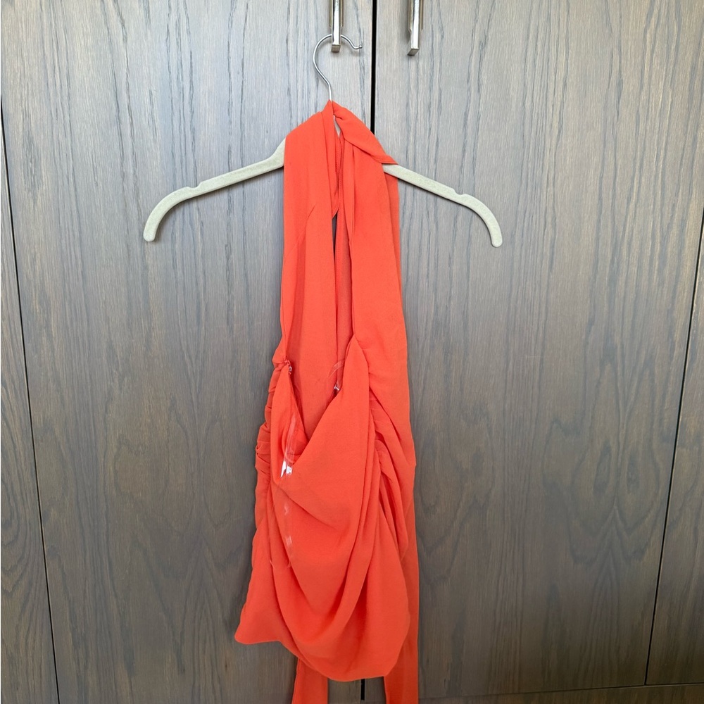 Peppermayo Orange Backless Halter Mini Dress - image 4